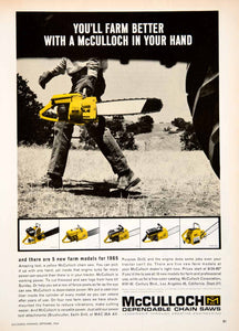 1964 Ad McCulloch Chain Saw Engineering Firewood Log Post Farm Power Tool SF3
