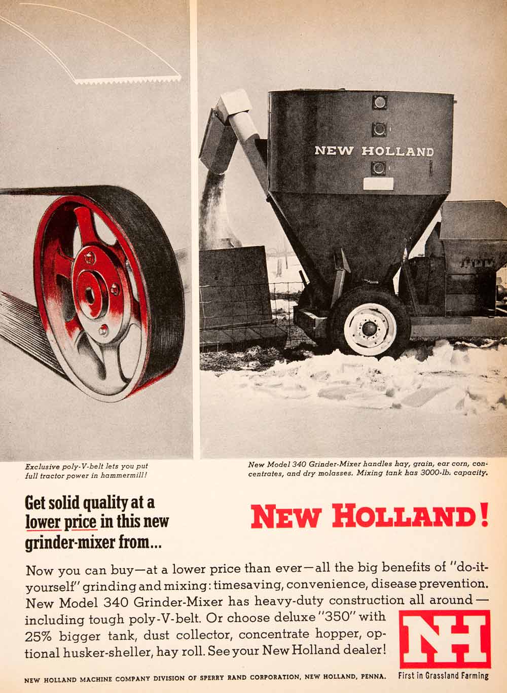 1964 Ad New Holland Machine Grinder Mixer Farm Equipment Machinery Speery SF3
