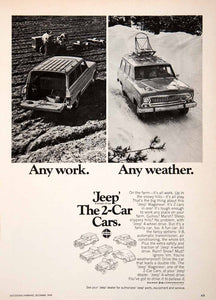 1969 Ad Kaiser Jeep Wagoneer Station Wagon Automobile Cargo Passenger Snow SF3