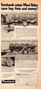 1964 Ad Farmhand Wheel Rake Farming Equipment Machinery Agriculture Wheel SF3