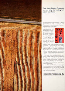 1964 Ad Massey Ferguson Tractors Combines Farming Equipment Machine SF3