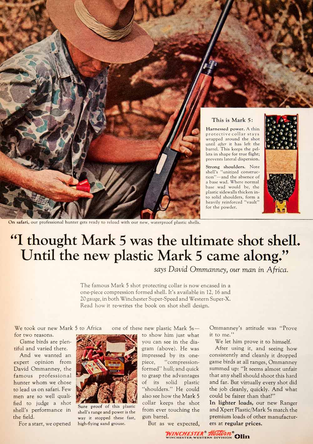 1964 Ad Winchester Western Olin Mark 5 Gun Hunter Hunting David Ommanney SF4