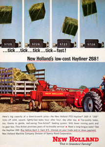 1965 Ad New Holland Sperry Rand Hay Bale Hayliner 268 Farming Agriculture SF4
