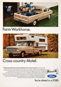 1967 Ad Ford Pickup Truck Camper Special Twin-I-Beam Camping Farming 300 Six SF4