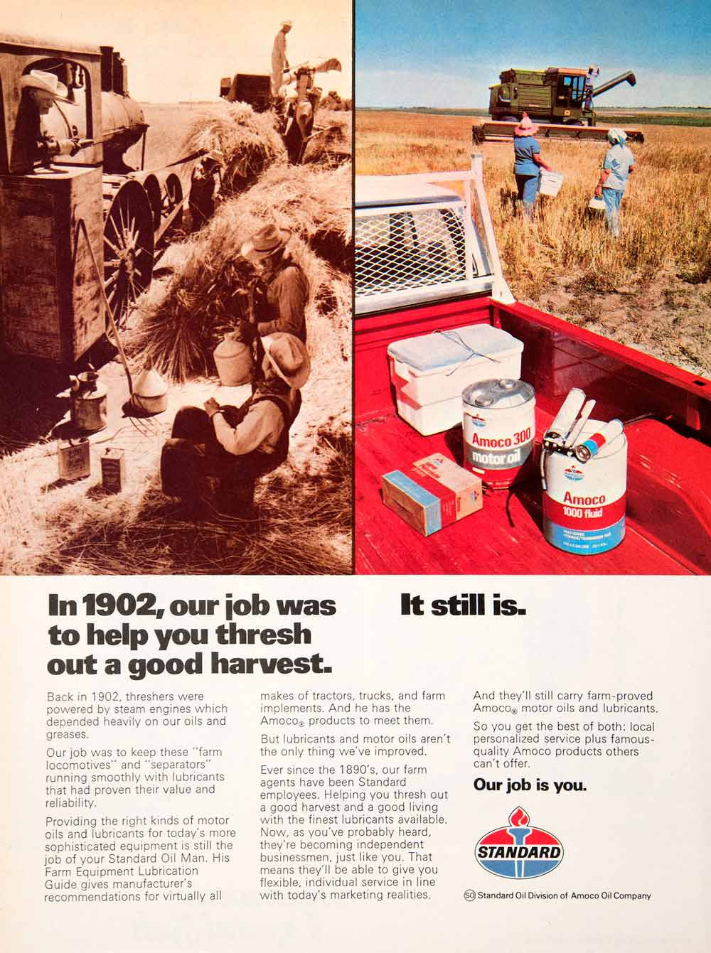 1976 Ad Standard Oil Amoo Thresher Harvest Farm Locomotive Advertisement SF4
