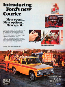 1976 Ad Ford Motor Truck Courier Construction Automobile Vehicle Car Pickup SF4