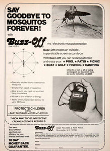 1976 Ad Buzz-Off Mosquito Repellant Insect Bronxville Electronic SF4