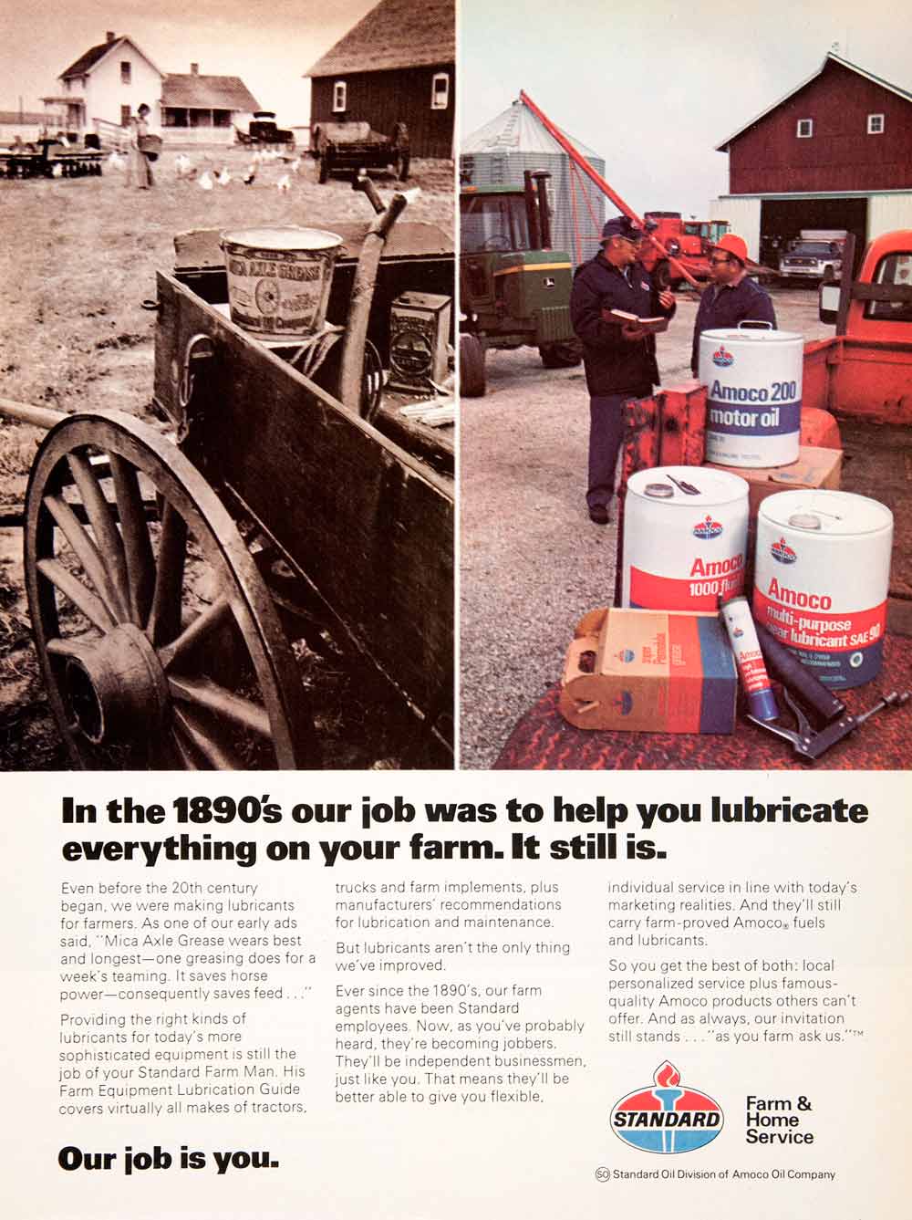 1976 Ad Standard oil Amoco Lubricant 200 Farm Equipment Mica Axle Grease SF4