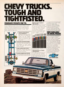 1977 Ad Chevy Chevrolet Pickup Truck Advertisement 1978 Diesel Engine SF4