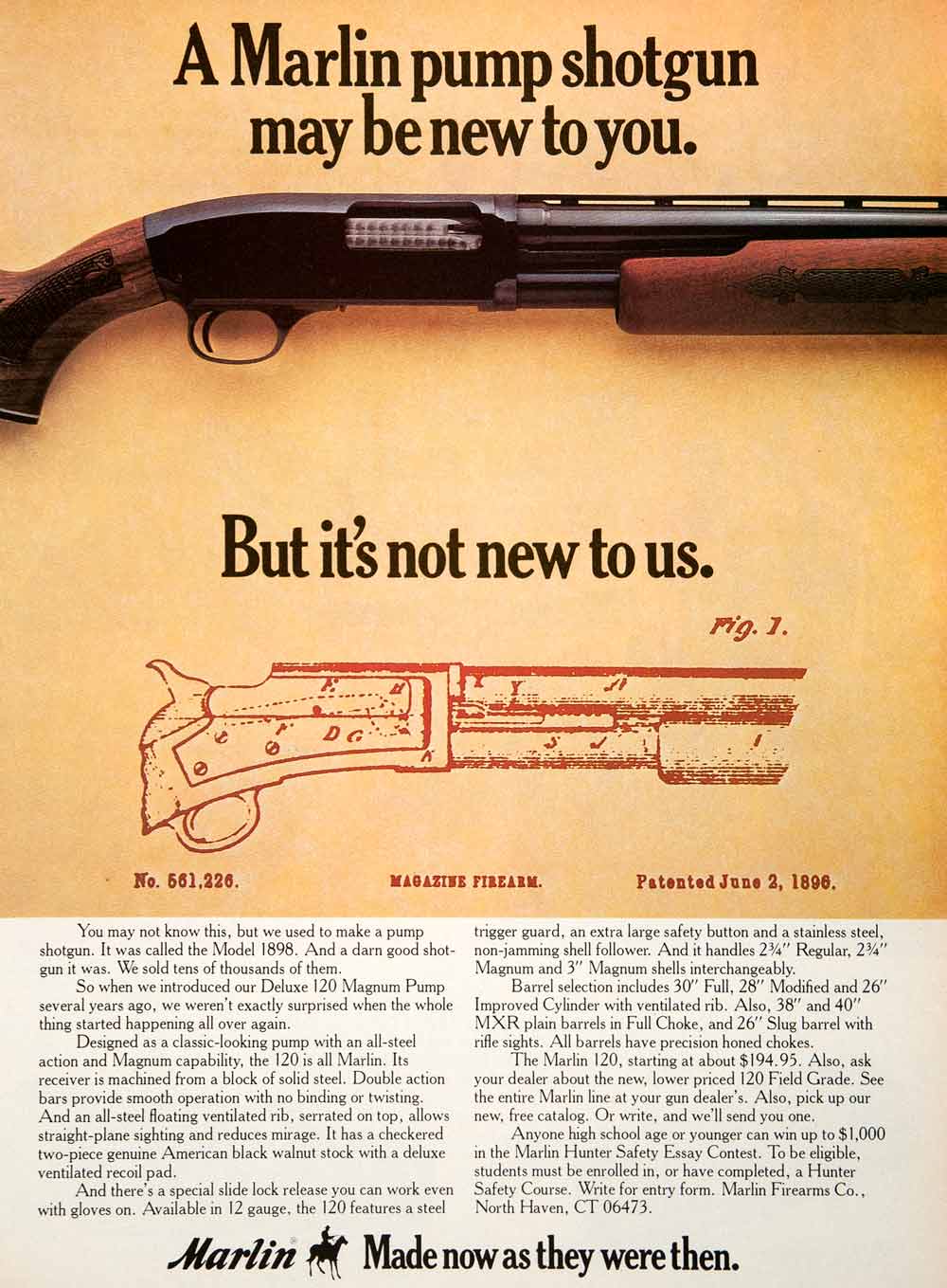 1977 Ad Marlin Firearm Gun Magnum Magazine North Haven Connecticut Hunting SF4