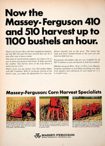 1967 Ad Massey-Ferguson Corn Harvest Combine Agriculture Advertisement SF4