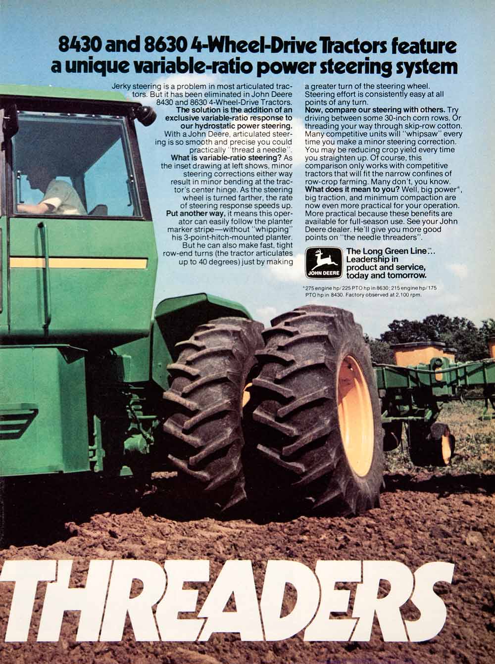 1976 Ad John Deere Tractor Agriculture Advertisement Machine Needle Threader SF4