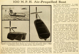1920 Article Air Propelled Speed Boat Fiat Airplane Motor Aviation SI1