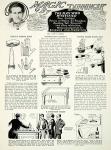 1927 Article Magic Dunninger Man Mystified Trick Devil Finger Ring Cards Hat SI2