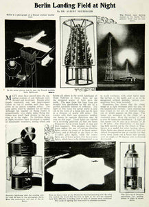 1927 Article Berlin Landing Field Night Germany Albert Neuberger Science Air SI2