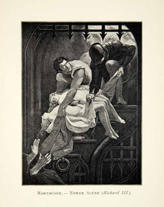 1901 Print William Shakespeare Richard III Tower Scene James Northcote Art SIA1