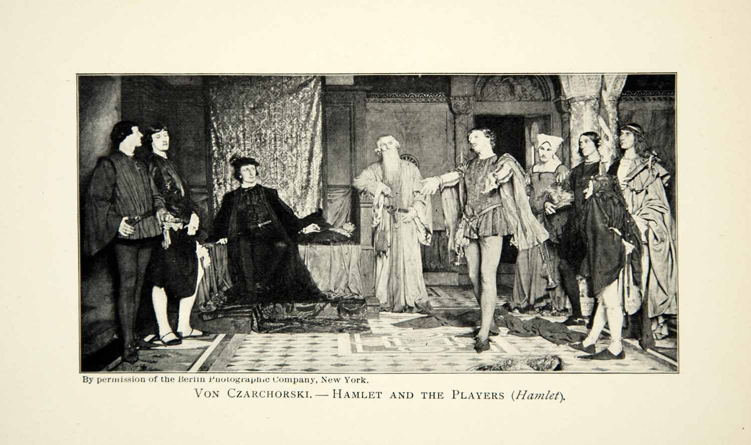 1901 Print Hamlet Players Ladislaus Von Czarchorski William Shakespeare SIA1