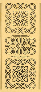 1921 Art Nouveau Floral Knot Design Border Lithograph - ORIGINAL SIL1
