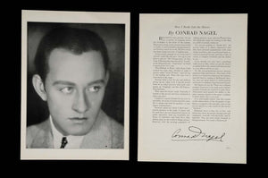 1930 Conrad Nagel Actor Silent Film Movie Star Print - ORIGINAL