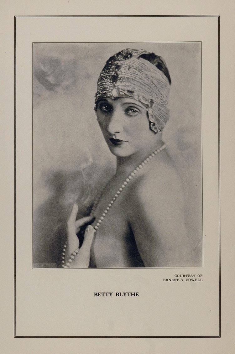 1927 Silent Film Star Betty Blythe Ernest Cowell Print - ORIGINAL