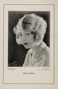 1927 Silent Film Star Jewel Carmen United Artists Print - ORIGINAL