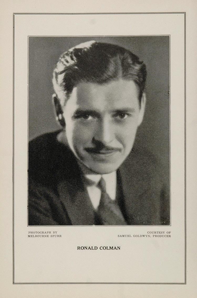 1927 Silent Film Star Ronald Colman Samuel Goldwyn - ORIGINAL