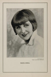 1927 Silent Film Star Maria Corda First National Print - ORIGINAL