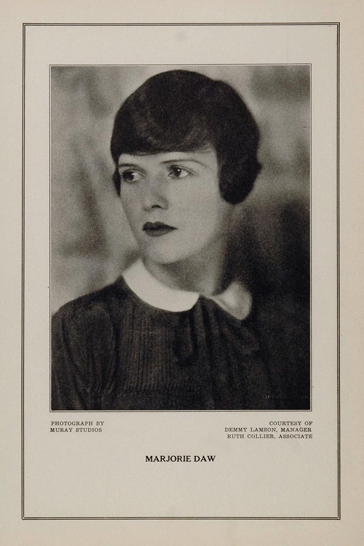 1927 Silent Film Star Marjorie Daw Demmy Lamson Print - ORIGINAL