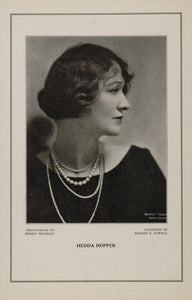 1927 Silent Film Star Hedda Hopper Ernest Cowell Print - ORIGINAL