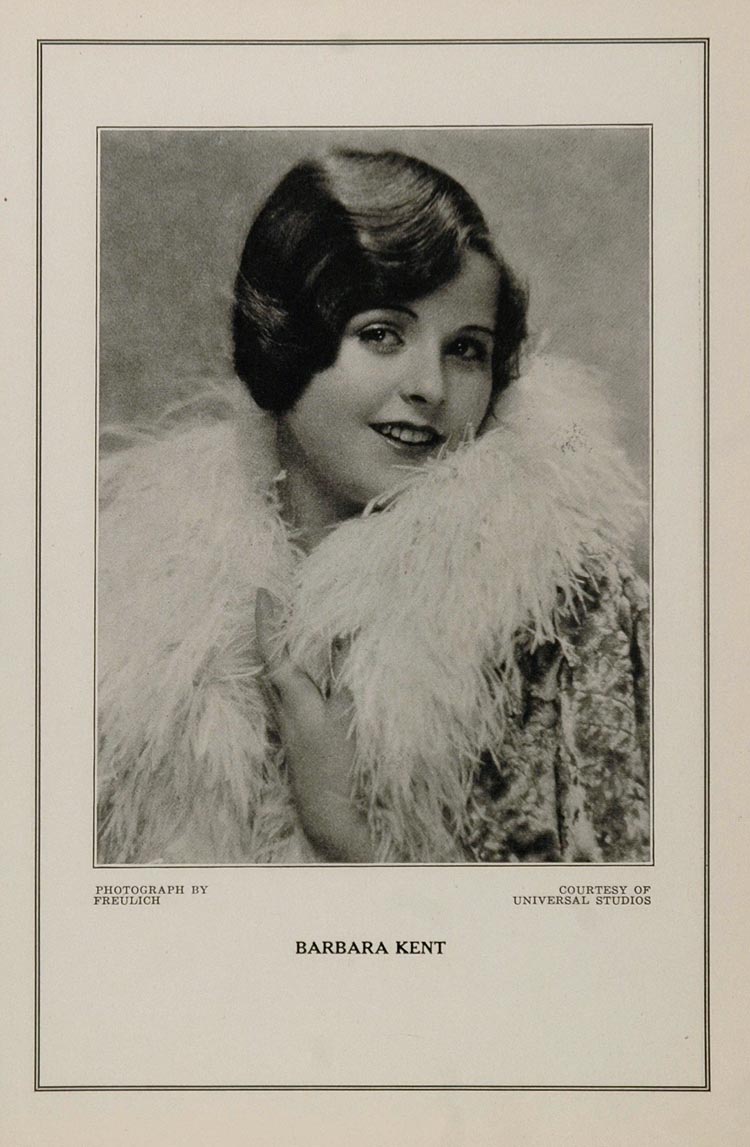 1927 Silent Film Star Barbara Kent Universal Print - ORIGINAL