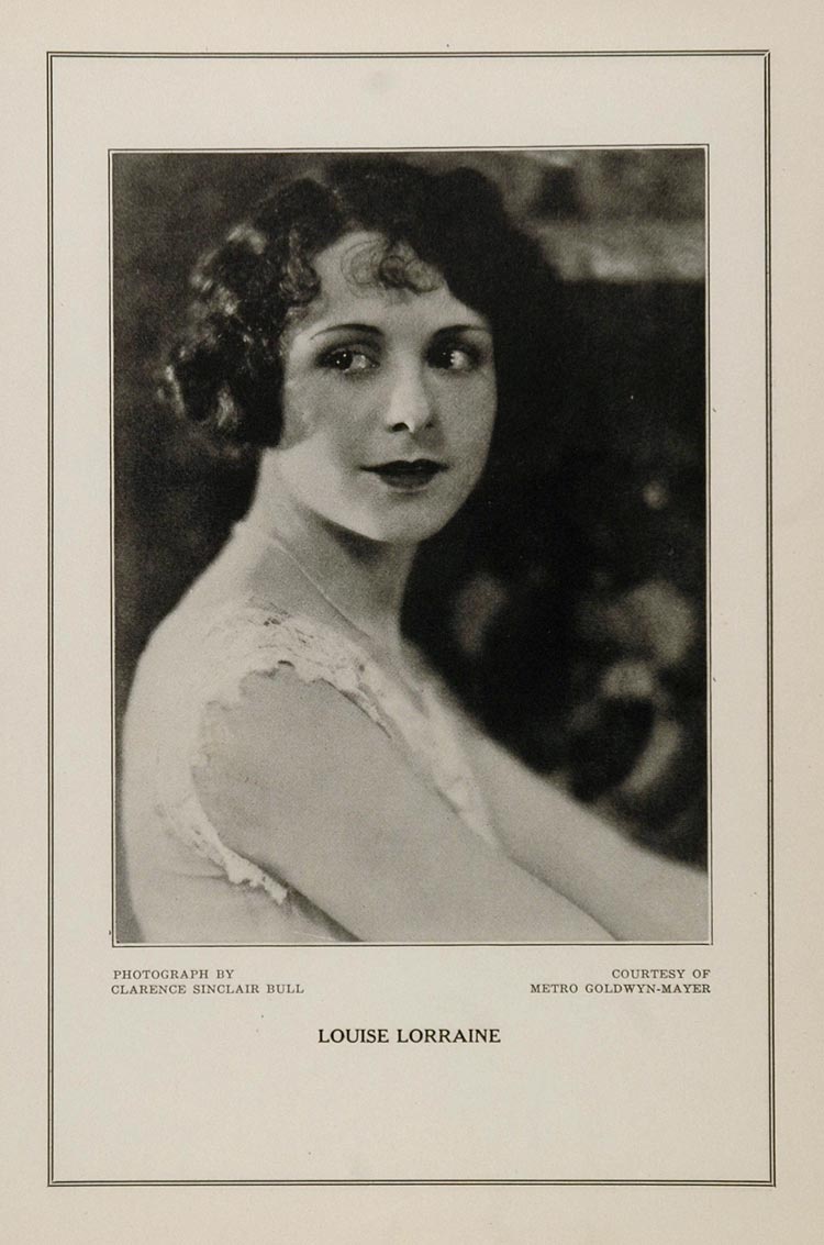 1927 Silent Film Movie Star Louise Lorraine MGM Print - ORIGINAL