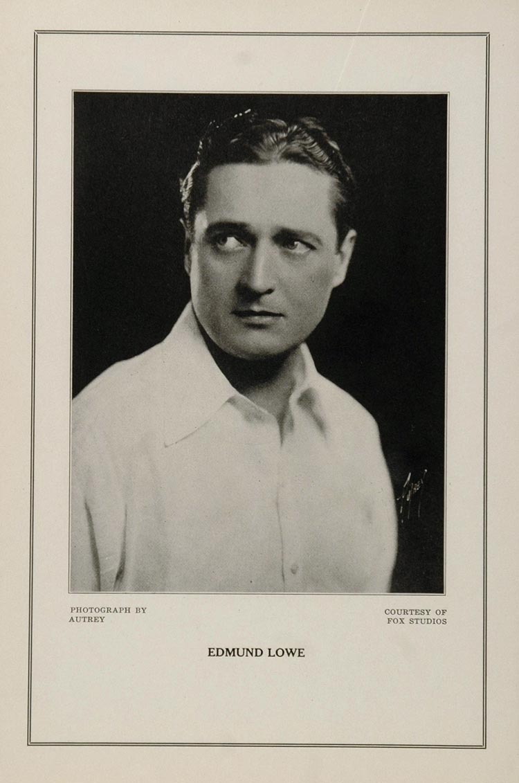 1927 Silent Film Movie Star Edmund Lowe Fox Print - ORIGINAL