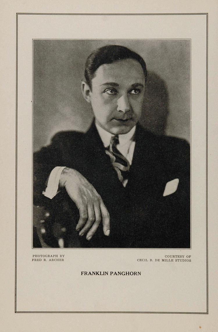 1927 Silent Film Star Franklin Panghorn De Mille Print - ORIGINAL