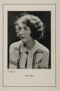 1927 Silent Film Movie Pictures Star Zasu Pitts Print - ORIGINAL