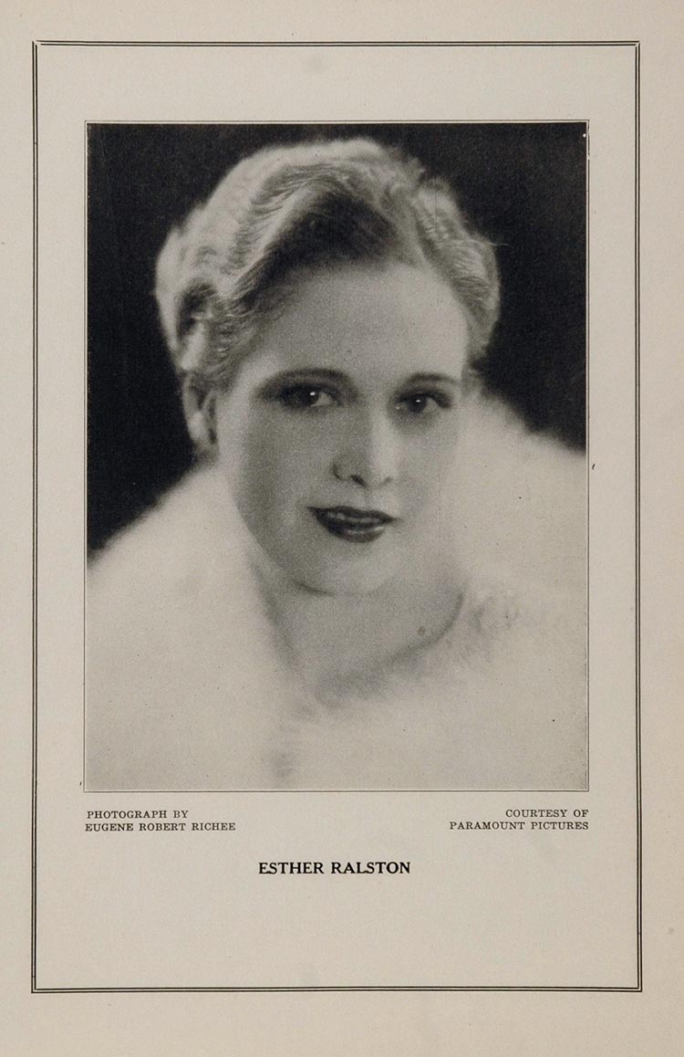 1927 Silent Film Star Esther Ralston Paramount Print - ORIGINAL