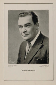 1927 Silent Film Star George Siegmann Universal Print - ORIGINAL