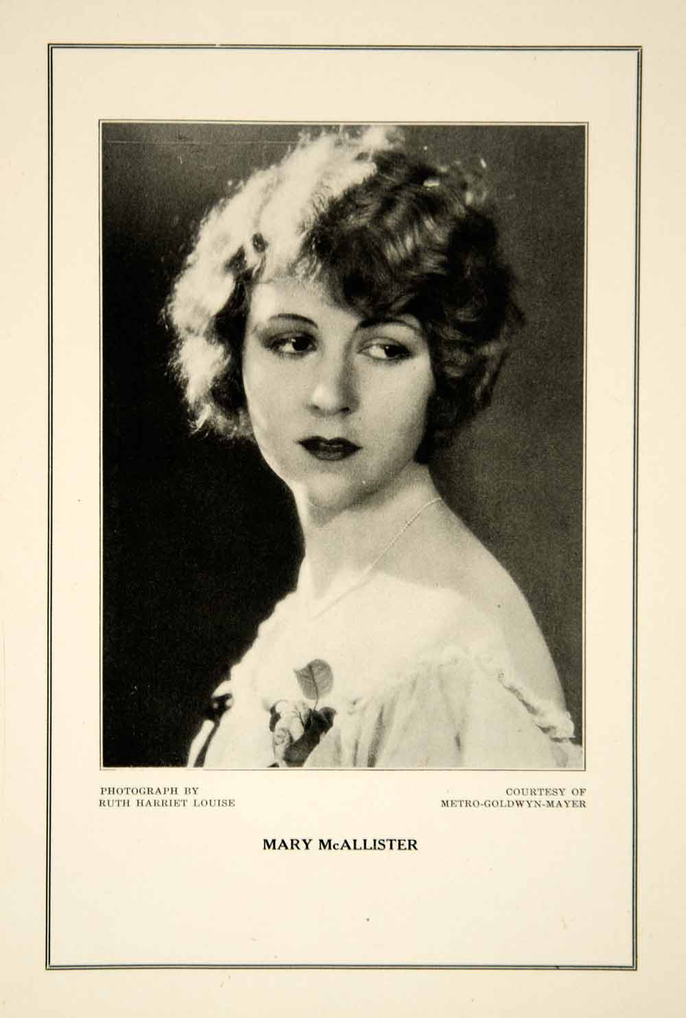 1927 Print Mary McAllister Actress Silent Film Child Actor Ruth Harriet Louise