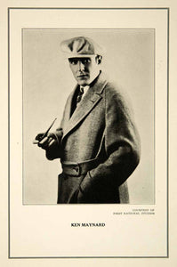 1927 Print Ken Maynard Actor Stuntman Western Cowboy Star Silent Film Portrait