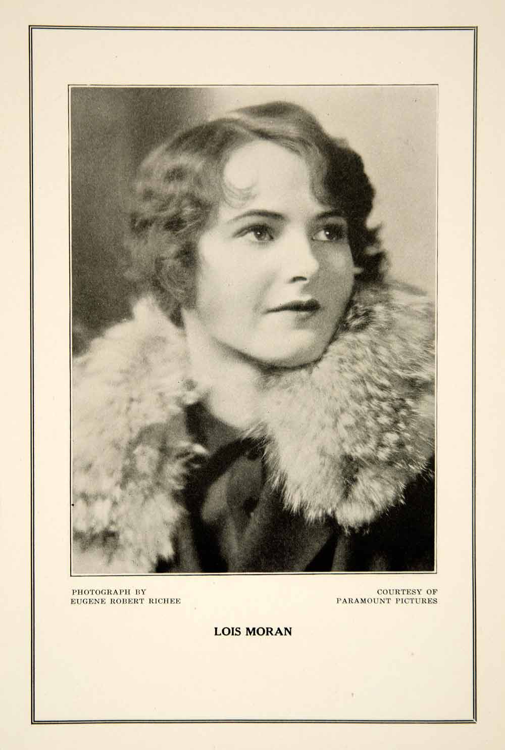 1927 Print Lois Moran Actress Silent Film Era Star Portrait Eugene Robert Richee