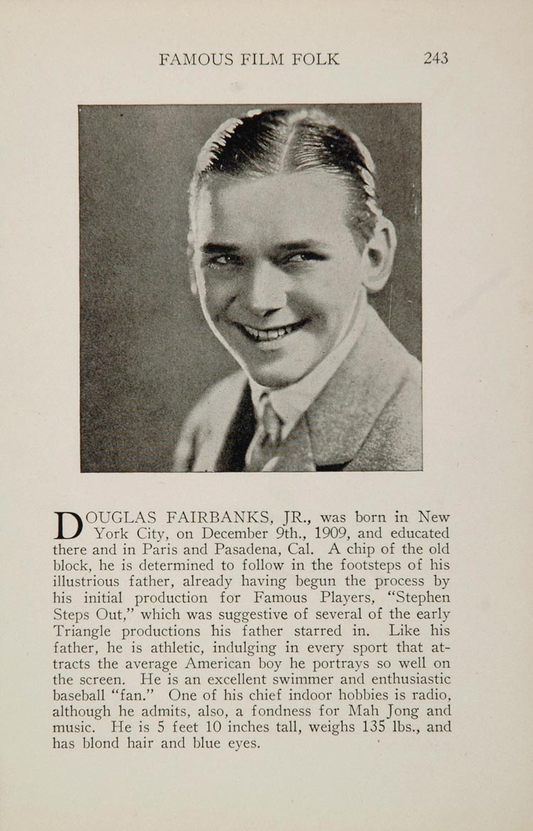 1925 Douglas Fairbanks Jr. Ruth Clifford Silent Film - ORIGINAL HISTORIC IMAGE