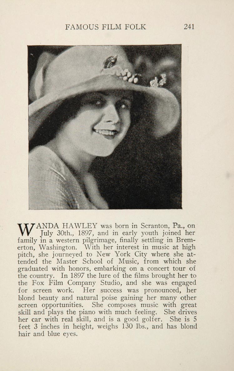 1925 Wanda Hawley Ethel Clayton Silent Film Movie Actor ORIGINAL HISTORIC IMAGE