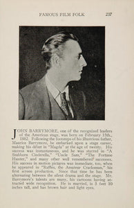 1925 John Barrymore Neal Burns Silent Film Movie Actor ORIGINAL HISTORIC IMAGE
