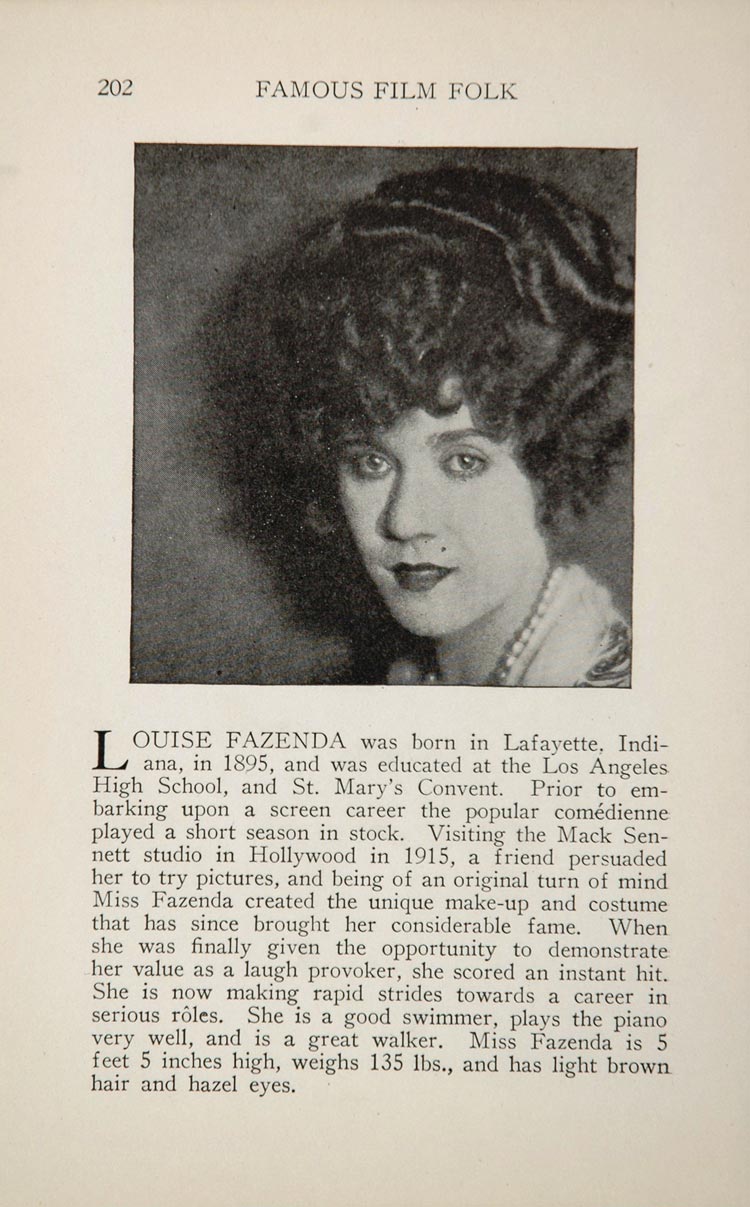 1925 Louise Fazenda Elinor Fair Silent Film Movie Actor ORIGINAL HISTORIC IMAGE