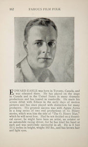 1925 Edward Earle Edna Murphy Silent Film Movie Actor ORIGINAL HISTORIC IMAGE