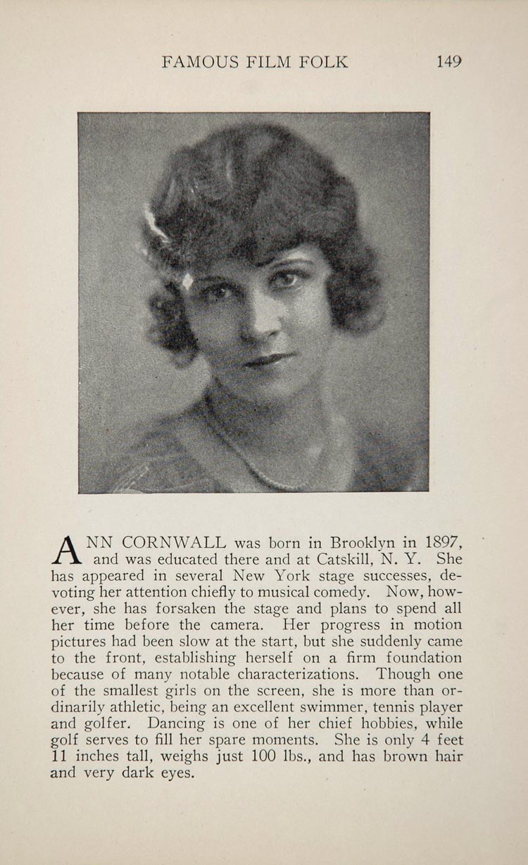 1925 Ann Cornwall Raymond Cannon Silent Film Actor - ORIGINAL HISTORIC IMAGE