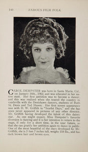 1925 Carol Dempster Walter McGrail Silent Film Actor - ORIGINAL HISTORIC IMAGE