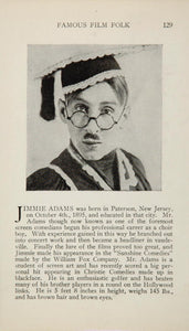 1925 Jimmie Adams Comedian Viola Dana Silent Film - ORIGINAL HISTORIC IMAGE