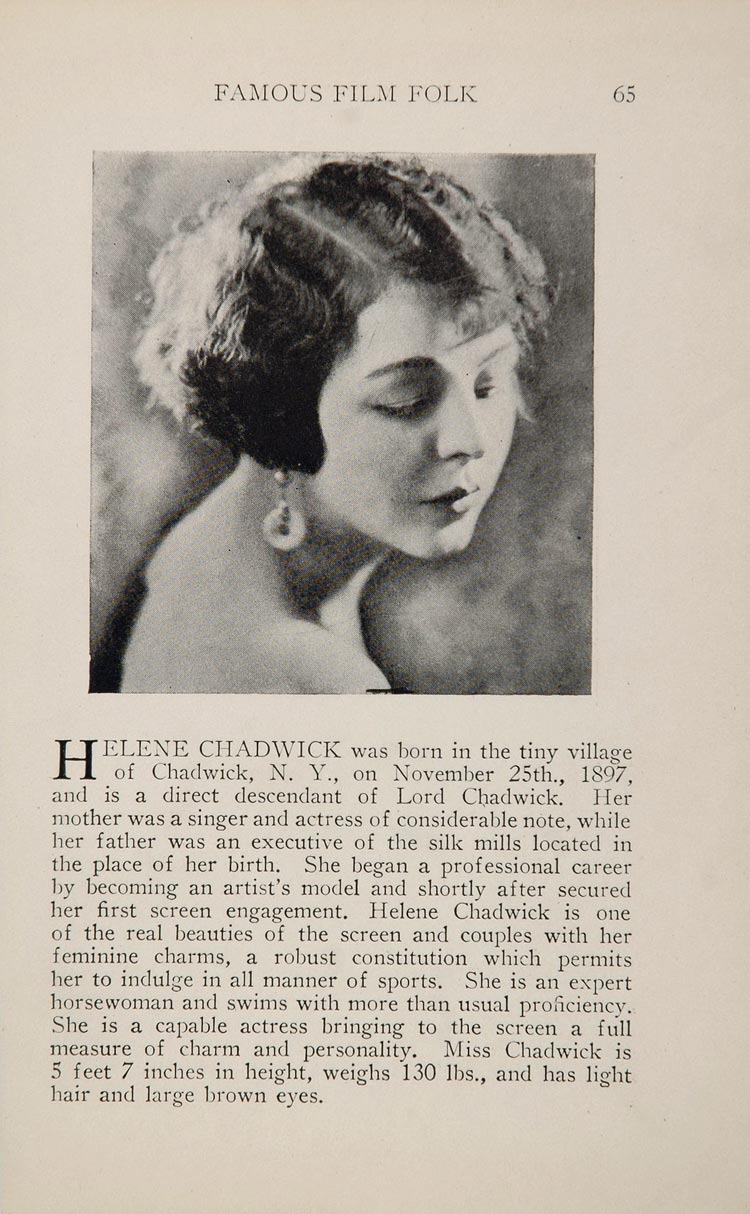 1925 Helene Chadwick Norman Kerry Silent Film Actor - ORIGINAL HISTORIC IMAGE