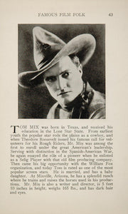 1925 Tom Mix Cowboy Anita Stewart Silent Film Actor - ORIGINAL HISTORIC IMAGE