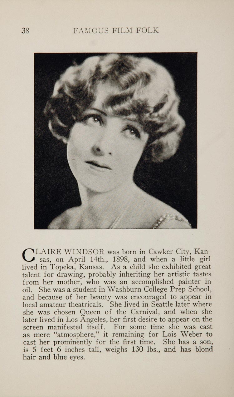 1925 Claire Windsor Bert Lytell Silent Film Movie Actor ORIGINAL HISTORIC IMAGE